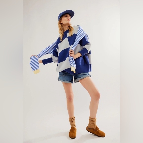 Free People Checker Easy Street Tunic Sweater - Picture 6 of 12